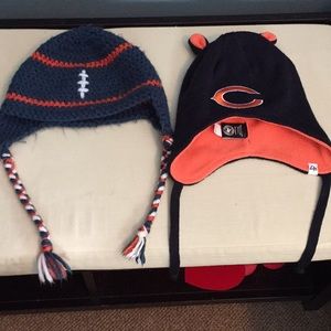 2 Chicago Bears winter toddler hats